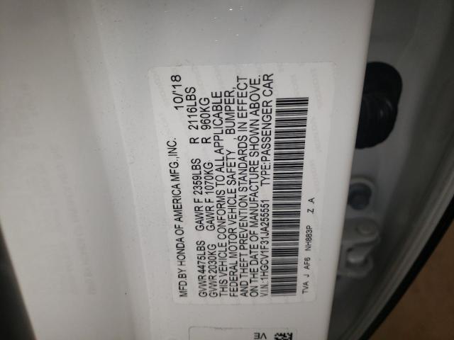 2018 HONDA ACCORD SPO 1HGCV1F31JA255551