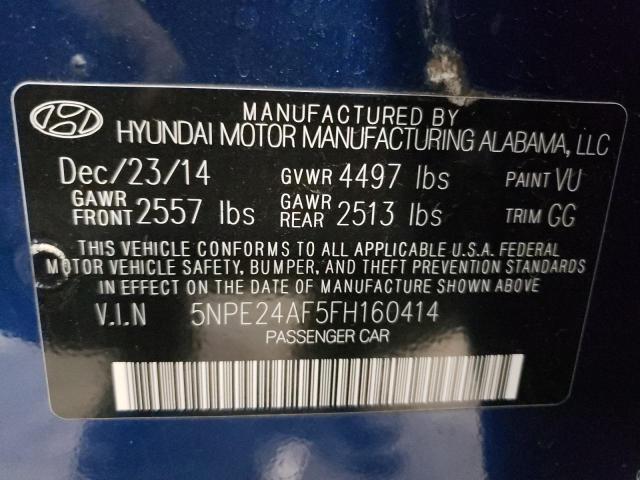 2015 HYUNDAI SONATA SE 5NPE24AF5FH160414