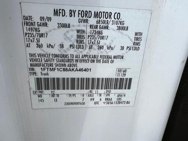 1FTMF1C88AKA46401 Ford F150 2010. Фото: 9