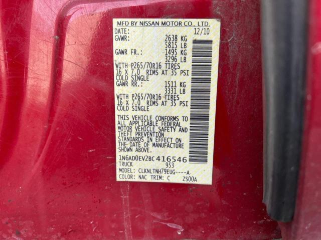 1N6AD0EV2BC416546 Nissan Frontier S 2011. Фото: 9