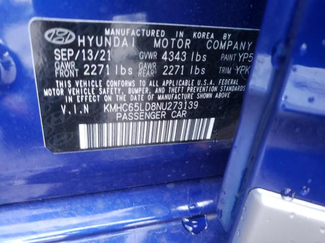 2022 HYUNDAI IONIQ SE KMHC65LD8NU273139