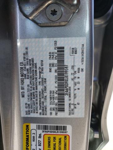 3FA6P0D9XLR199597 Ford Fusion Tit 2020. Фото: 9