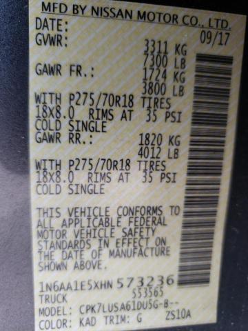 2017 NISSAN TITAN SV 1N6AA1E5XHN573236