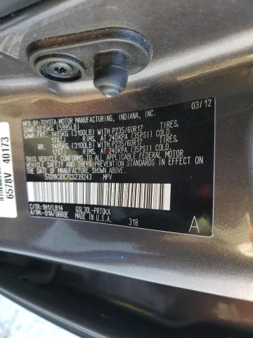 5TDYK3DC7CS239243 Toyota Sienna Xle 2012. Фото: 9
