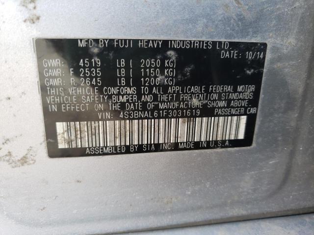 4S3BNAL61F3031619 Subaru Legacy 2.5 2015. Фото: 9