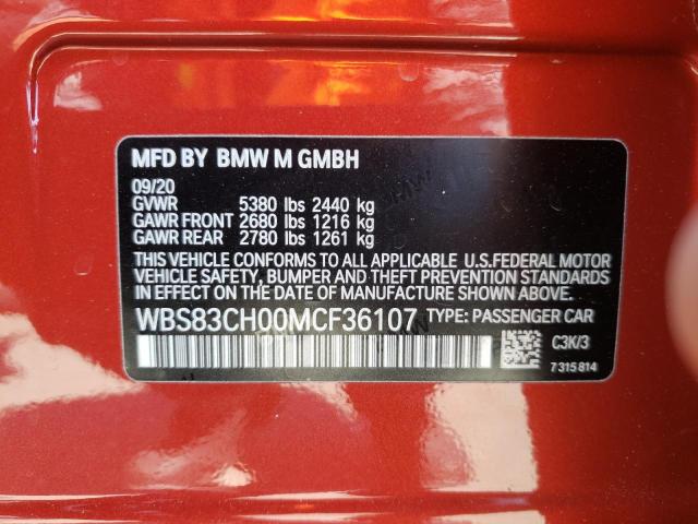 2021 BMW M5 WBS83CH00MCF36107