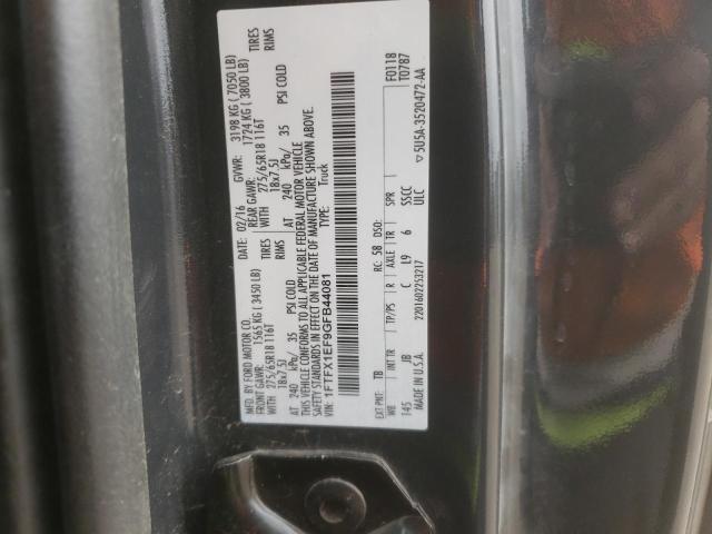 2016 FORD F150 SUPER 1FTFX1EF9GFB44081