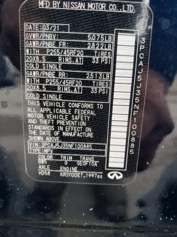 2022 INFINITI QX55 LUXE 3PCAJ5J35NF100885