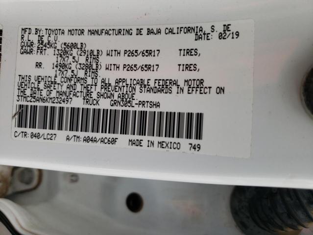 3TMCZ5AN6KM232497 Toyota Tacoma Dou 2019. Фото: 9
