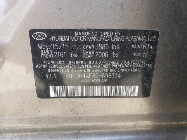 2016 HYUNDAI ELANTRA SE 5NPDH4AE8GH698334