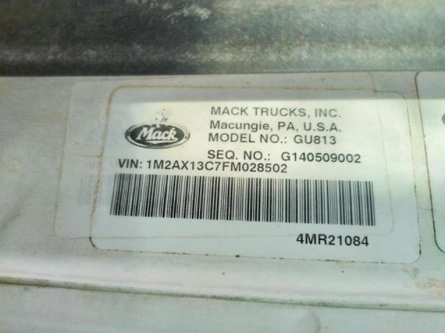 1M2AX13C7FM028502 Mack 800 Gu800 2015. Фото: 9