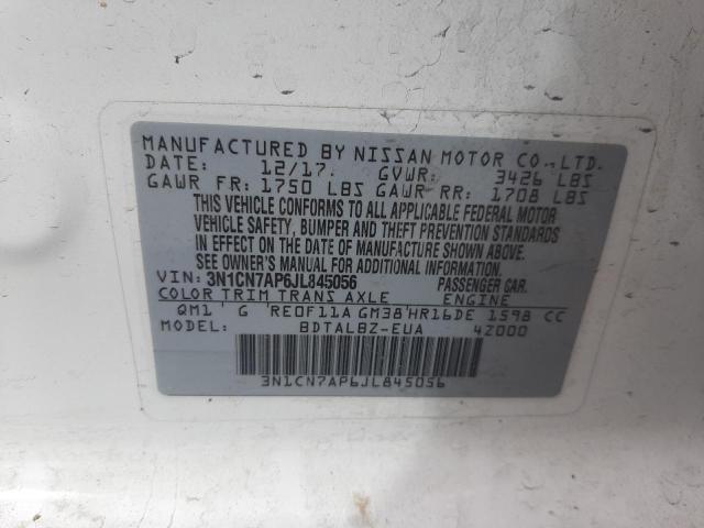 2018 NISSAN VERSA S 3N1CN7AP6JL845056