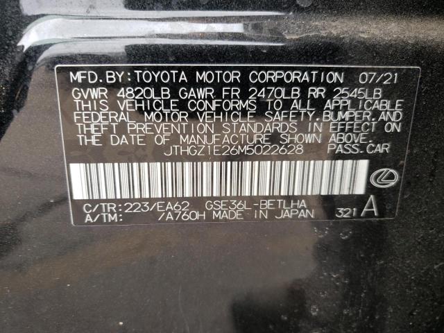 2021 LEXUS IS 350 F-S JTHGZ1E26M5022628