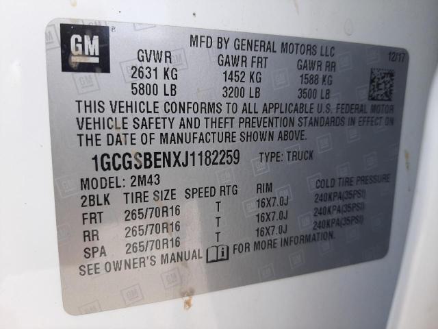 2018 CHEVROLET COLORADO 1GCGSBENXJ1182259