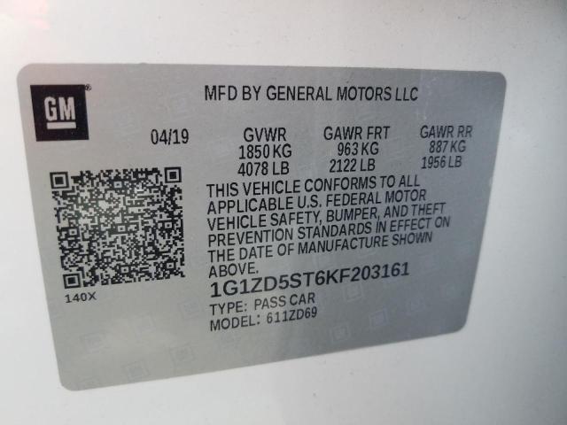 2019 CHEVROLET MALIBU LT 1G1ZD5ST6KF203161