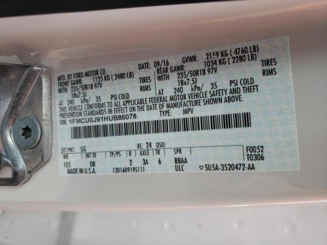2017 FORD ESCAPE TIT 1FMCU0J91HUB86078