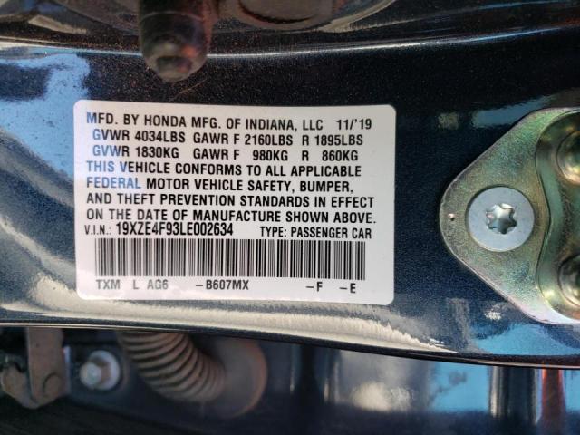2020 HONDA INSIGHT TO 19XZE4F93LE002634