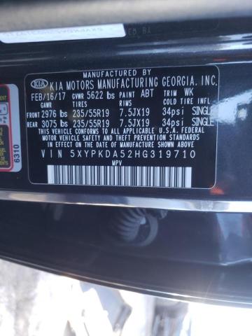 2017 KIA SORENTO SX 5XYPKDA52HG319710