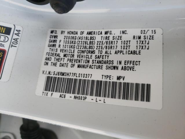 5J6RM3H77FL010377 Honda Cr-V Exl 2015. Фото: 9