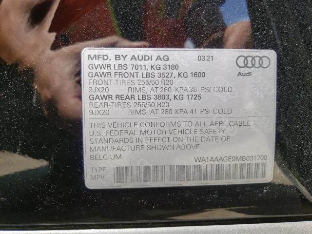 2021 AUDI E-TRON PRE WA1AAAGE9MB031700