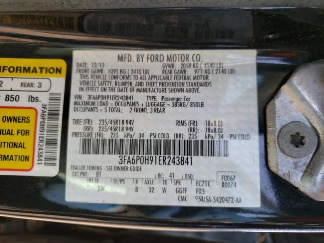 3FA6P0H91ER243841 Ford Fusion Se 2014. Фото: 9