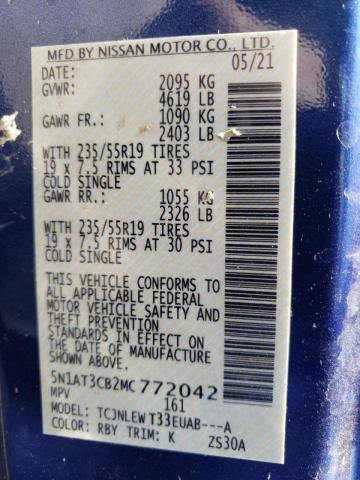 2021 NISSAN ROGUE SL 5N1AT3CB2MC772042