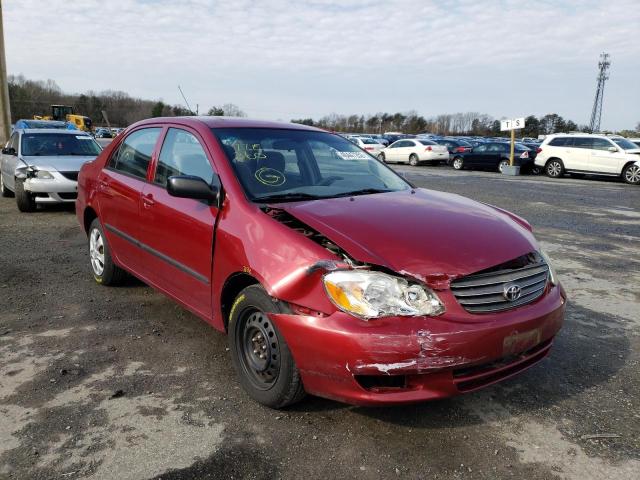 Salvage cars for sale from Copart Fredericksburg, VA: 2003 Toyota Corolla CE