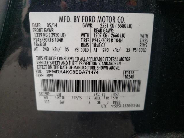 2FMDK4KC8EBA71474 Ford Edge Limit 2014. Фото: 9