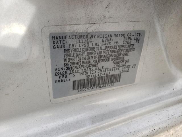 2017 NISSAN VERSA S 3N1CN7AP7HL827692