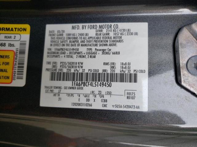 2020 FORD MUSTANG GT - 1FA6P8CF4L5149450