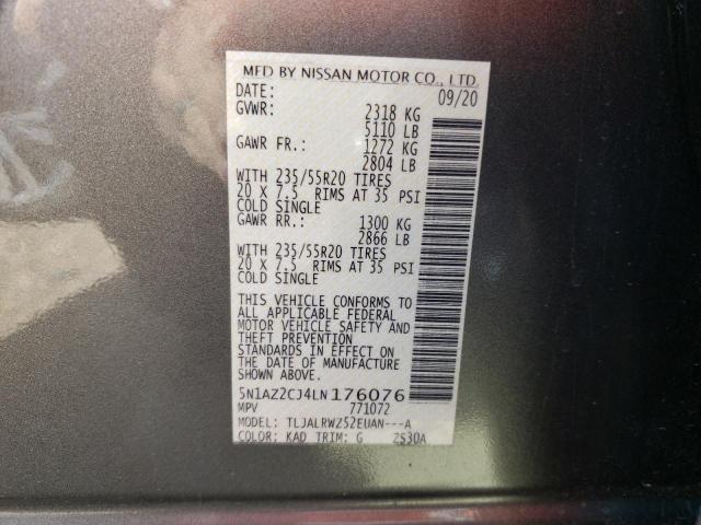 2020 NISSAN MURANO SL 5N1AZ2CJ4LN176076