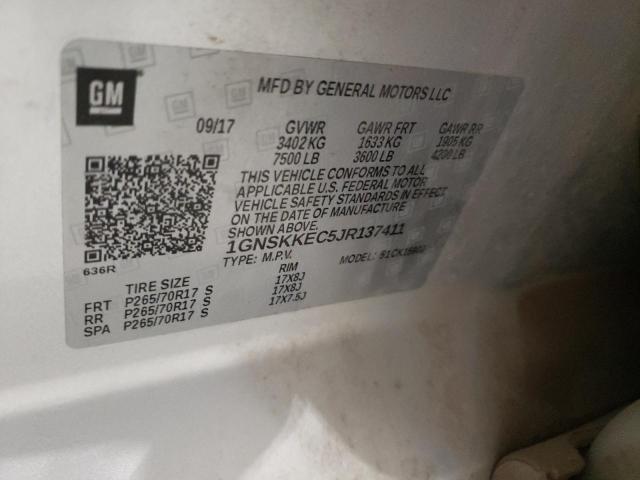 2018 CHEVROLET SUBURBAN K 1GNSKKEC5JR137411
