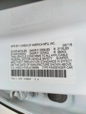 2018 HONDA ACCORD SPO 1HGCV1F3XJA186486