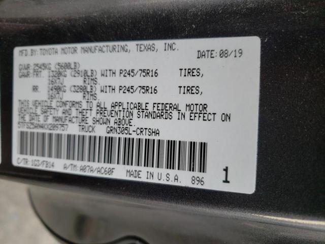 5TFSZ5AN4KX209757 Toyota Tacoma Acc 2019. Фото: 9