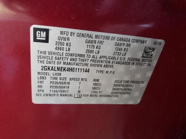 2GKALNEK4H6111144 Gmc Terrain Sl 2017. Фото: 9