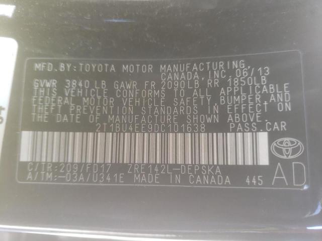 2T1BU4EE9DC101638 TOYOTA COROLLA 2013 Photo 10