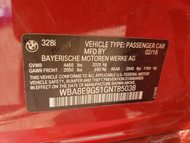 2016 BMW 328 I SULE WBA8E9G51GNT85038