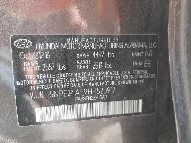 5NPE24AF9HH520917 Hyundai Sonata Se 2017. Фото: 9