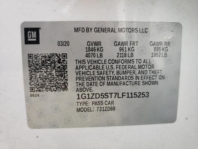 2020 CHEVROLET MALIBU LT 1G1ZD5ST7LF115253