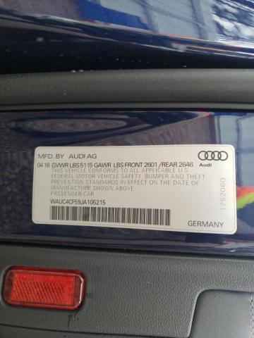 2018 AUDI S5 PRESTIG WAUC4CF59JA105215