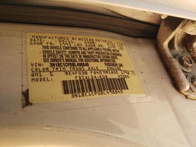 3N1BC1CP0BL498840 Nissan Versa S 2011. Фото: 9