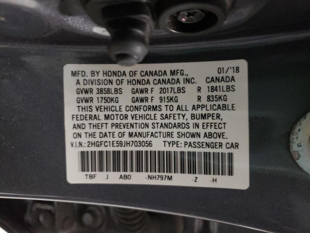 2018 HONDA CIVIC SI 2HGFC1E59JH703056