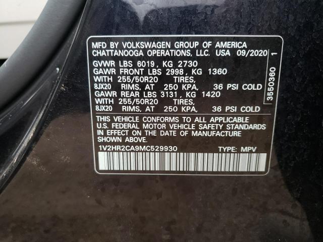 2021 VOLKSWAGEN ATLAS SE 1V2HR2CA9MC529930