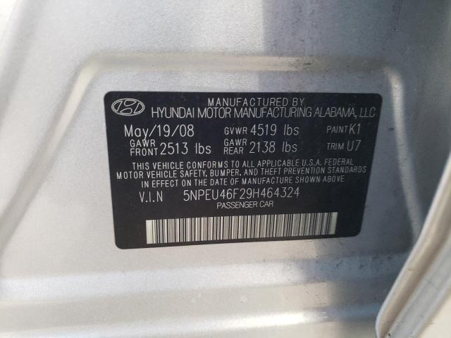 5NPEU46F29H464324 Hyundai Sonata Se 2009. Фото: 9