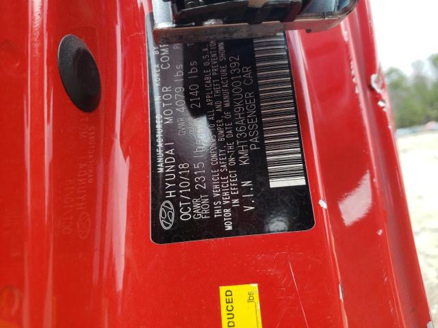 2019 HYUNDAI VELOSTER N KMHT36AH9KU001392