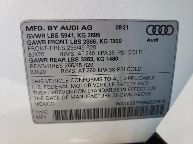 2022 AUDI Q5 WA1E2BFY8N2022679