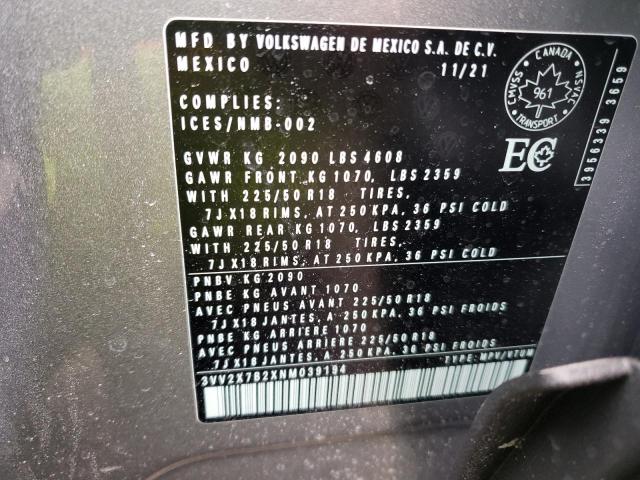 2022 VOLKSWAGEN TAOS SEL 3VV2X7B2XNM039194