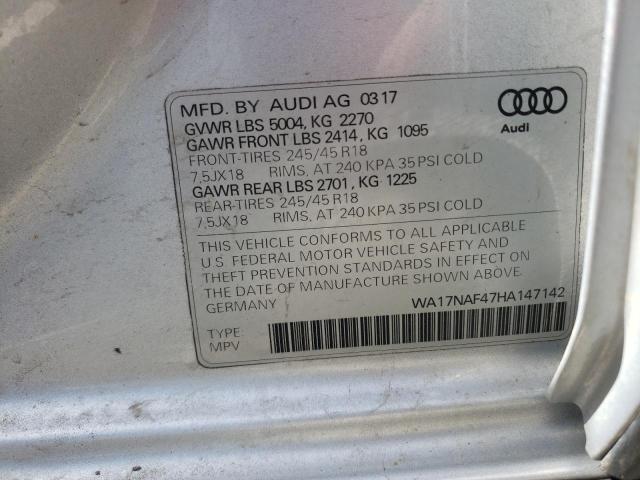 2017 AUDI A4 ALLROAD WA17NAF47HA147142