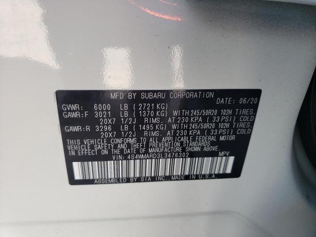 2020 SUBARU ASCENT TOU 4S4WMARD3L3476302