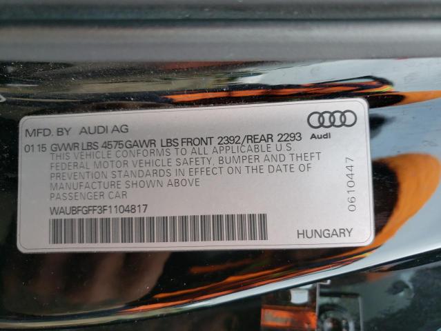 2015 AUDI S3 PREMIUM WAUBFGFF3F1104817
